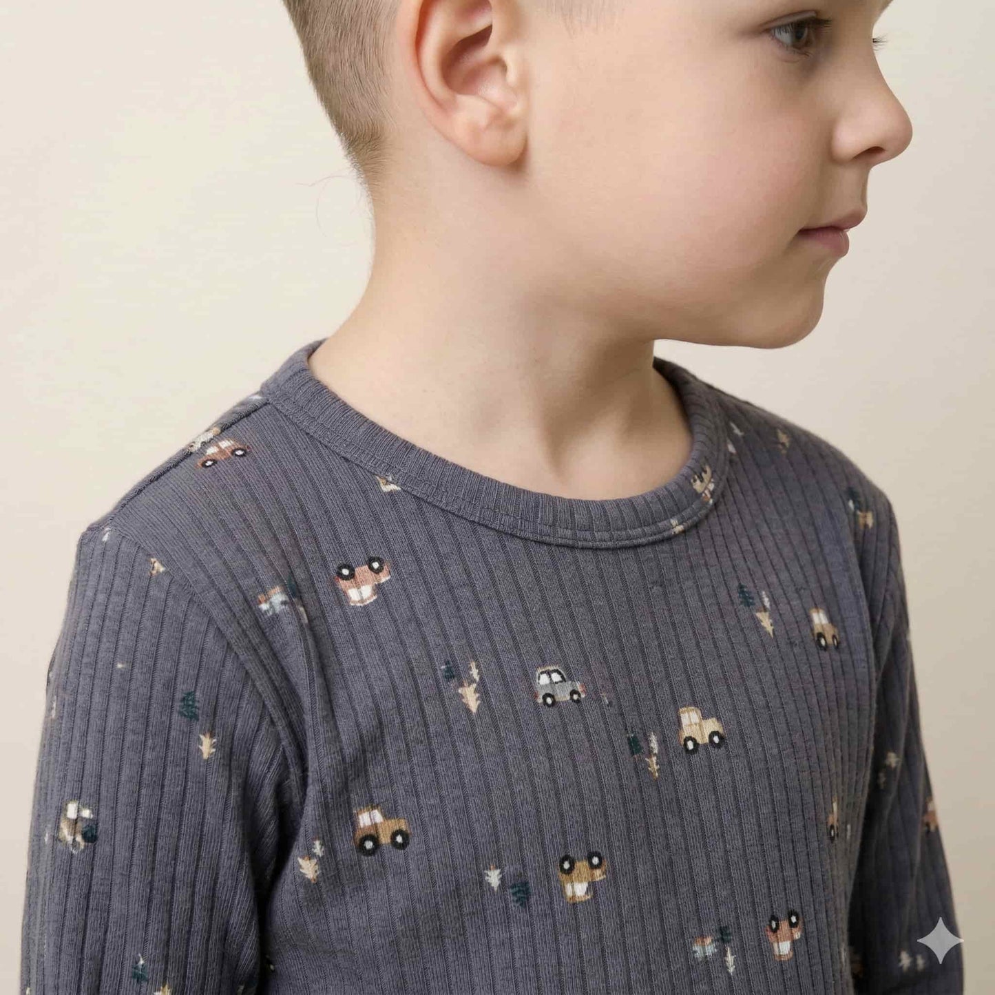 Construction Crew Boy Pajama Set- Dark Grey