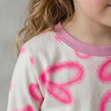 Little Love Girl Pajama Set - White- Pink