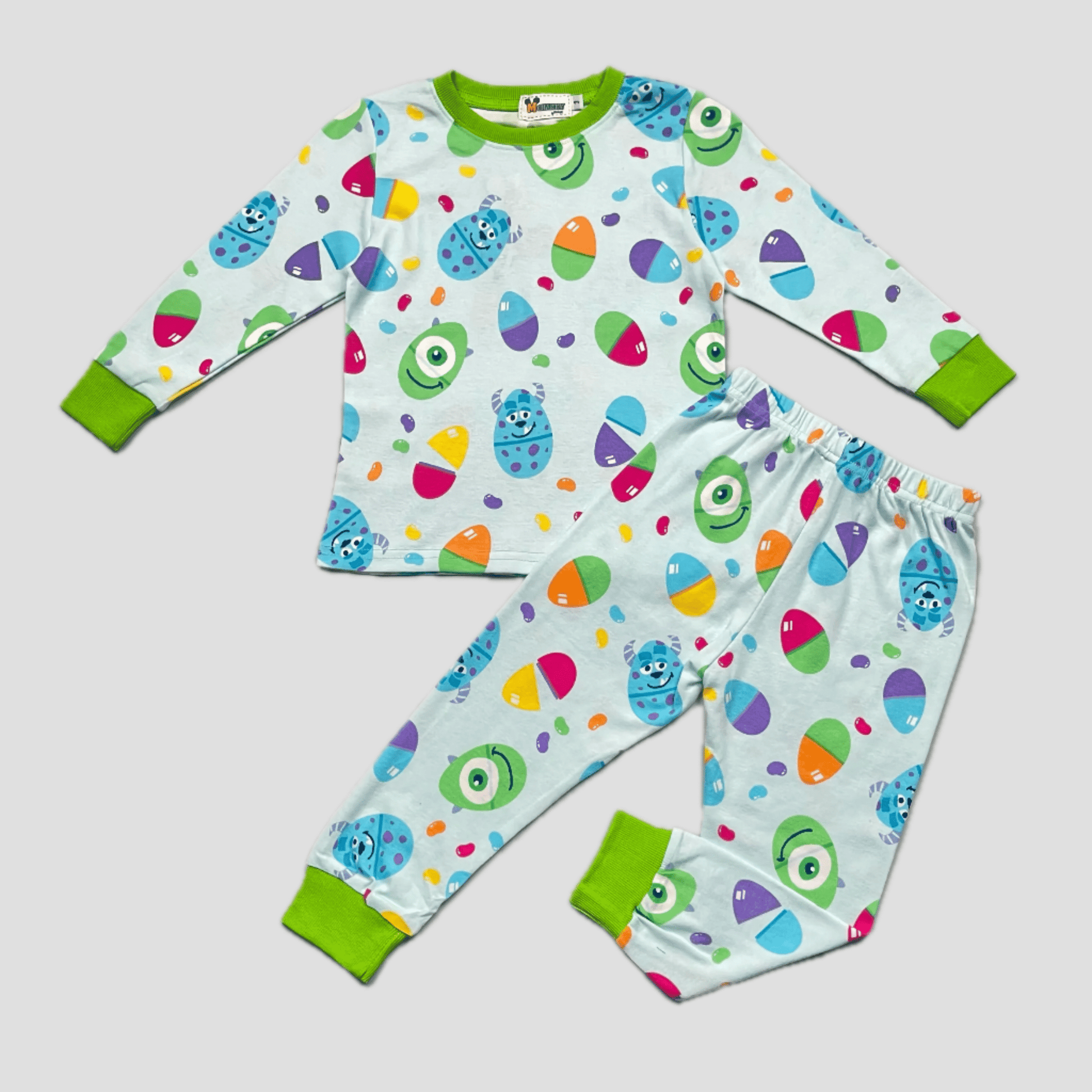 mchakky Boys Sets Baby Monster Boys Full Sleeves Pajama Set - White