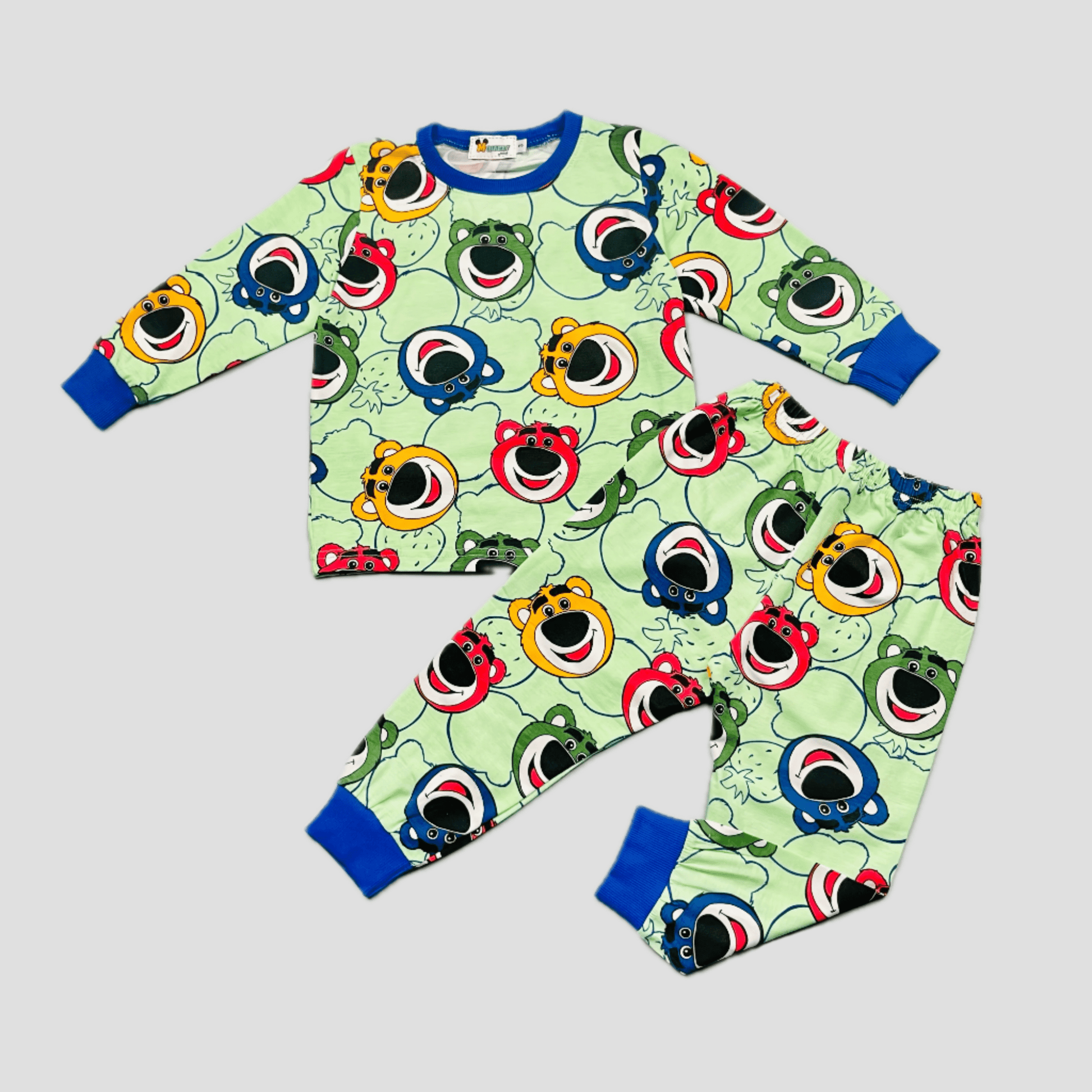 mchakky Boys Sets Bear Boys Full Sleeves Pajama Set - Green