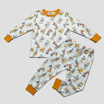 mchakky Boys Sets Mickey Boys Full Sleeves Pajama Set - White