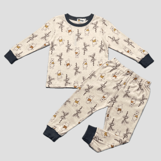 mchakky Boys Sets Pooh Boys Full Sleeves Pajama Set - Beige