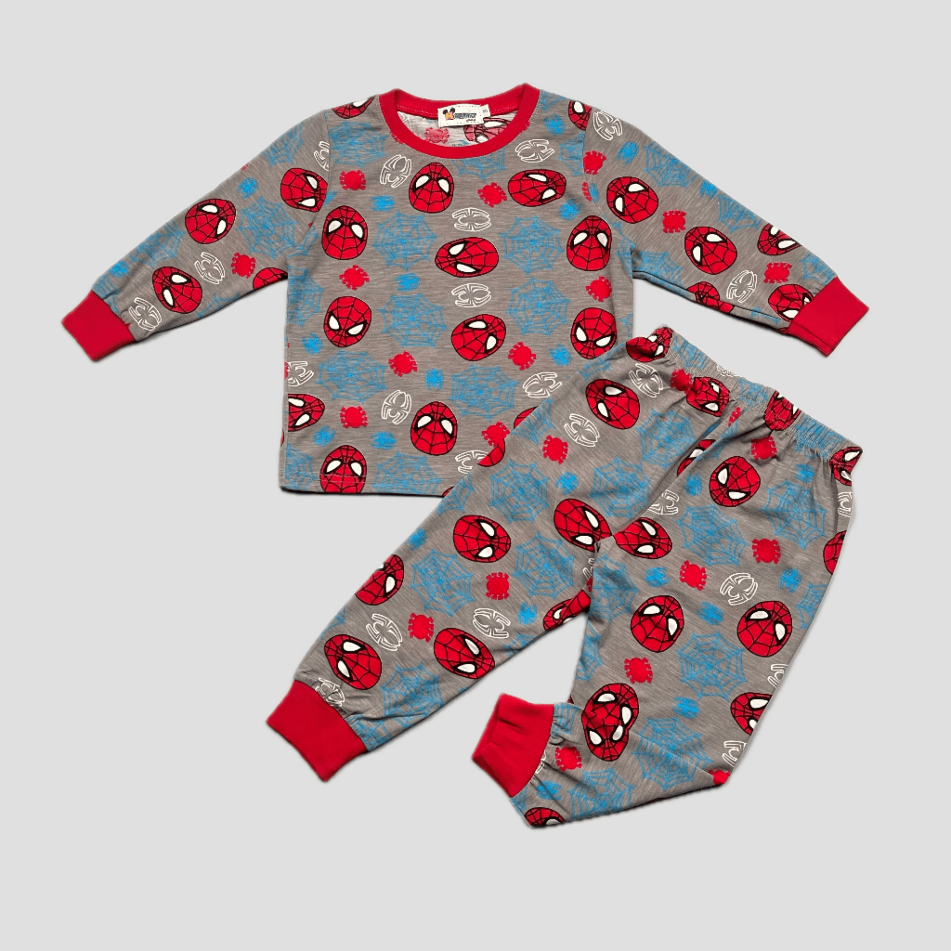 mchakky Boys Sets Spiderman Boys Full Sleeves Pajama Set - Grey