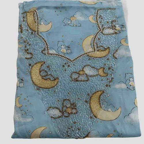 MUKHAWIR Girls mukhawir Moon Girls Embroidered Mukhawir - Blue