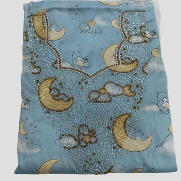 MUKHAWIR Girls mukhawir Moon Girls Embroidered Mukhawir - Blue