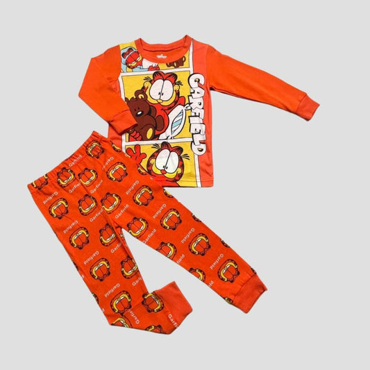 Nickelodean Boys Sets Garfield Boys Full Sleeves Pajama Set - Orange