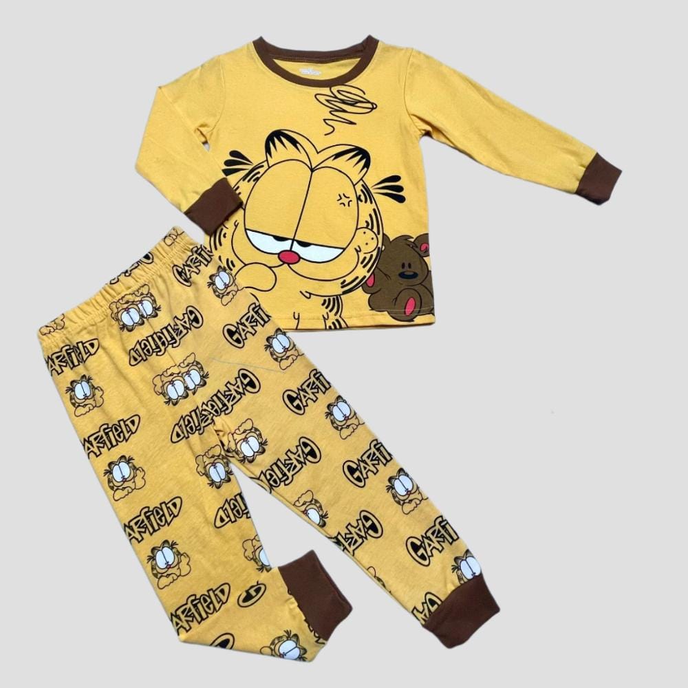 Nickelodean Boys Sets 2 yr Garfield Boys Full Sleeves Pajama Set - Yellow