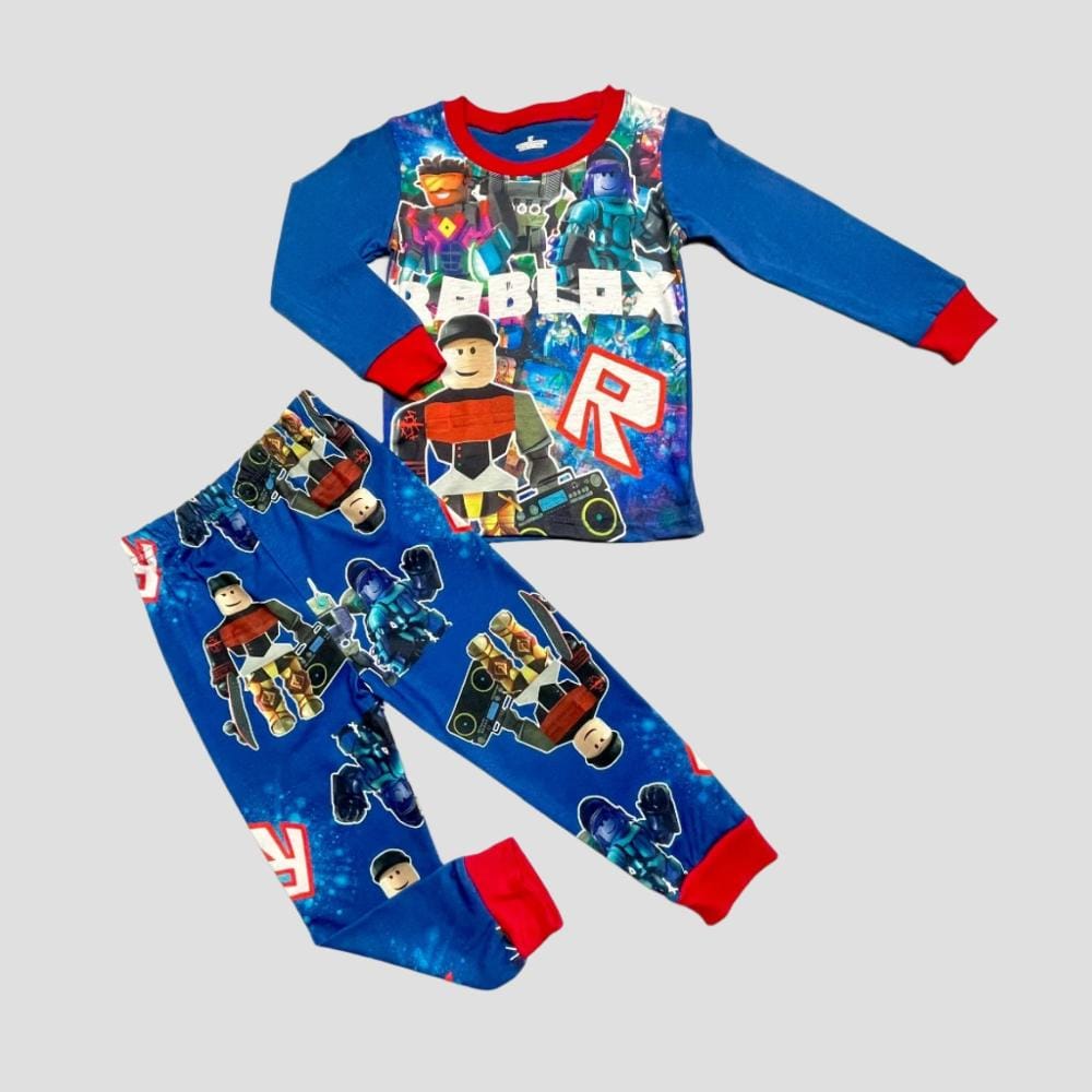 Nickelodean Boys Sets Roblox Boys Full Sleeves Pajama Set - Blue