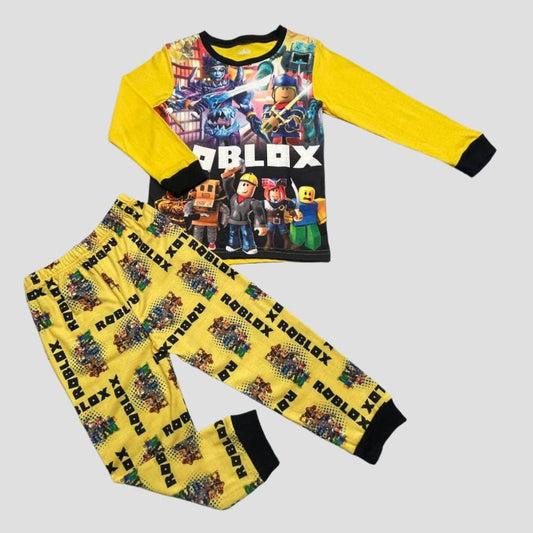 Nickelodean Boys Sets 5 yr Roblox Boys Full Sleeves Pajama Set - Yellow