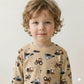 Farm Tractor Boy Pajama Set- Brown