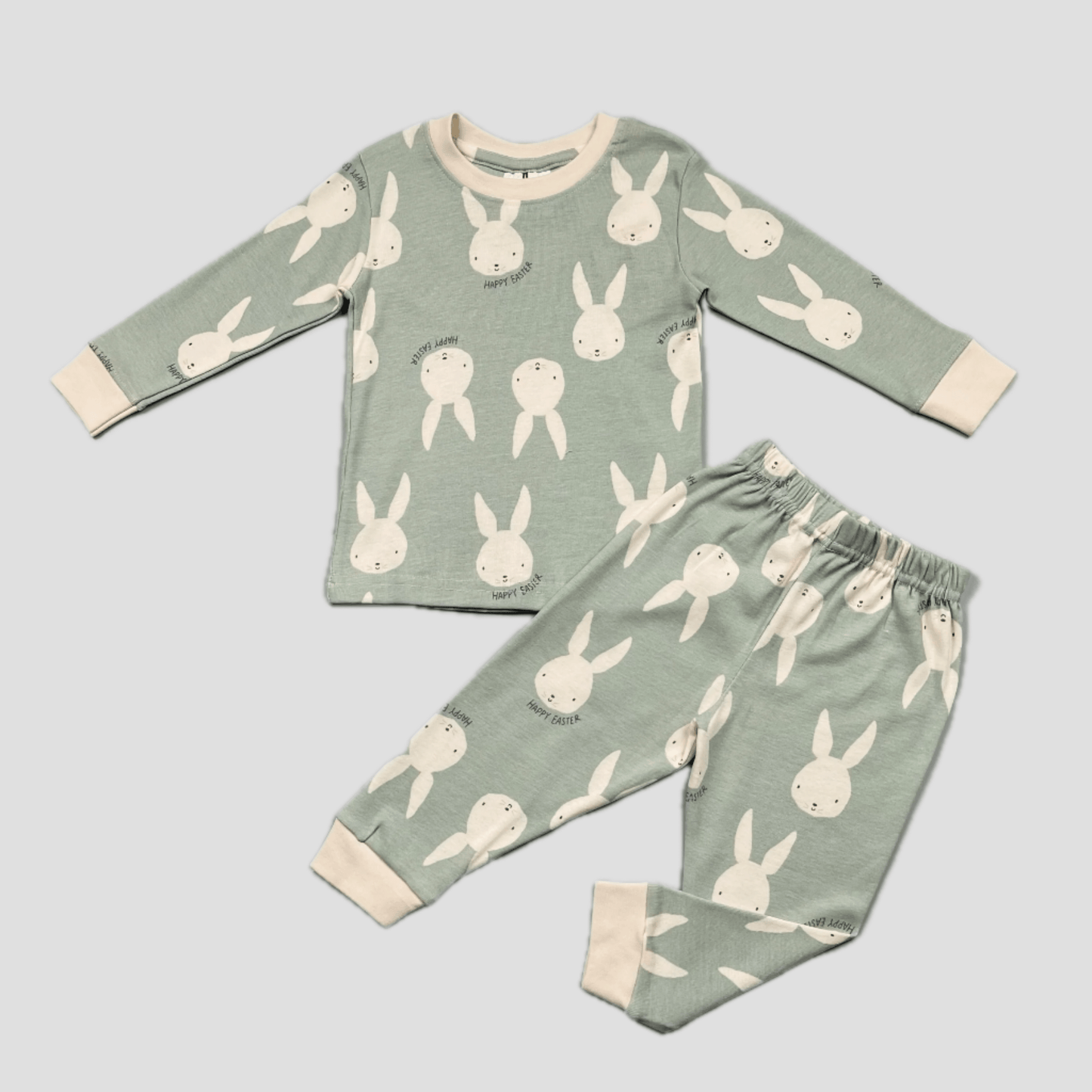 Royal Baby Boy Sets Bunny Baby Boy Full Sleeves Pajama Set - Green