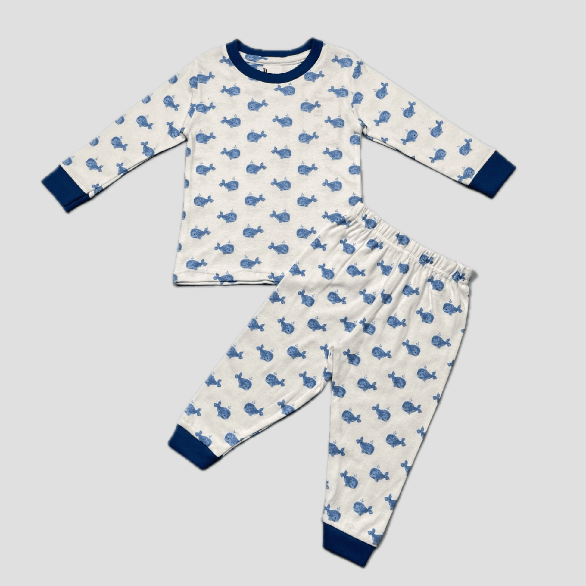 Royal Baby Boy Sets Fish Baby Boy Pajama Sets - White- Blue