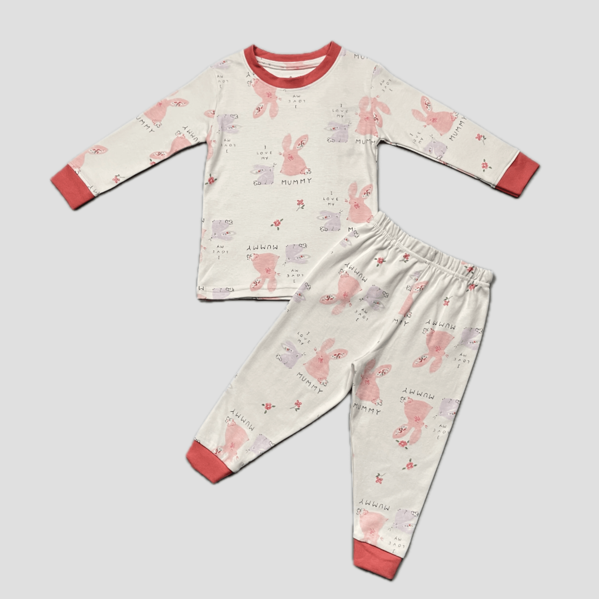 Royal Baby Girl Sets I love Mummy Baby Girl Pajama Set - Biege