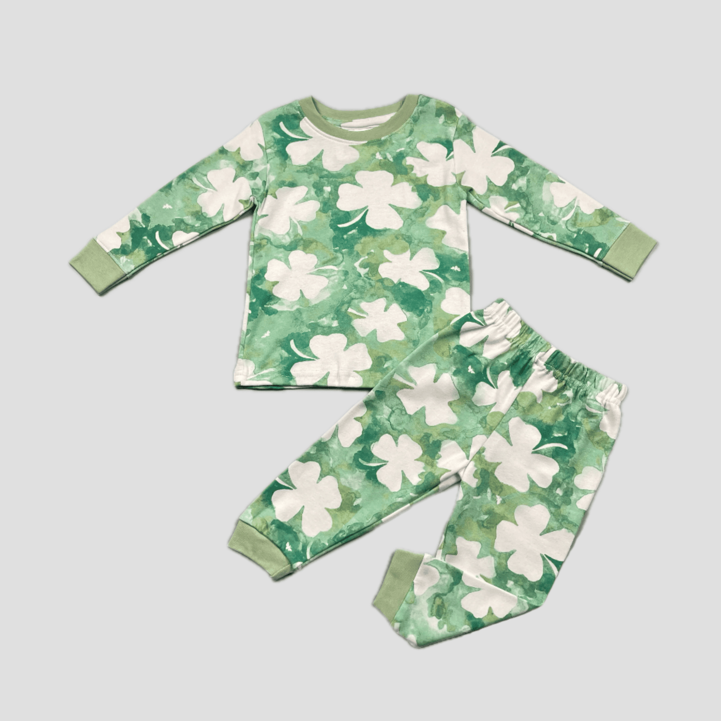 Royal Baby Girl Sets Soft Petals Baby Girls Full Sleeves Pajama Set - Green