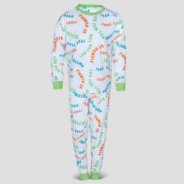 Royal Boys Sets Be Humble Boys Full Sleeves Pajama Set - White