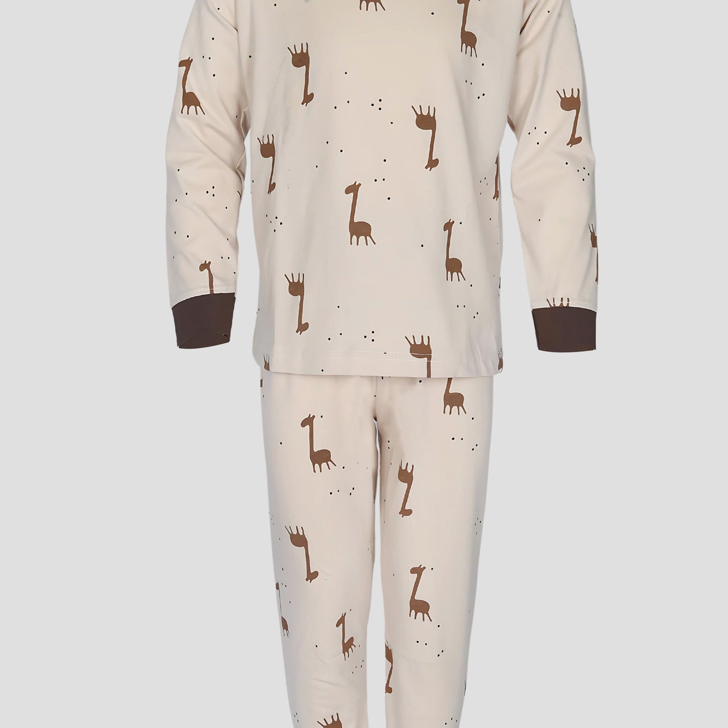 Royal Boys Sets Camel Boys Full Sleeves Pajama Set - Brown