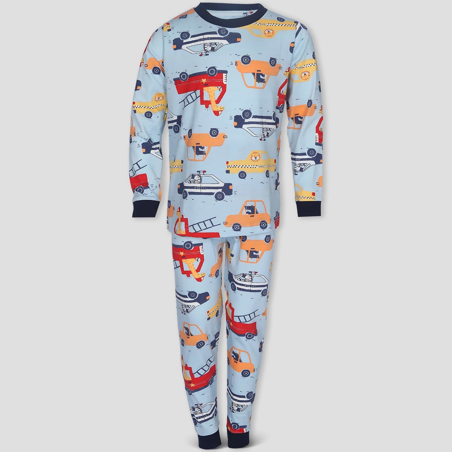 Royal Boys Sets Cars Boys Full Sleeves Pajama Set - Blue