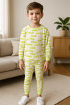 Royal Boys Sets Crawly Smile Boy Full Sleeves Pajama Set- Green