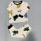 Royal Boys Sets Dino Boys Full Sleeves Pajama Set - Cream