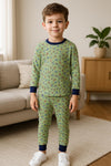Royal Boys Sets Dino King Boy Full Sleeves Pajama Set- Green
