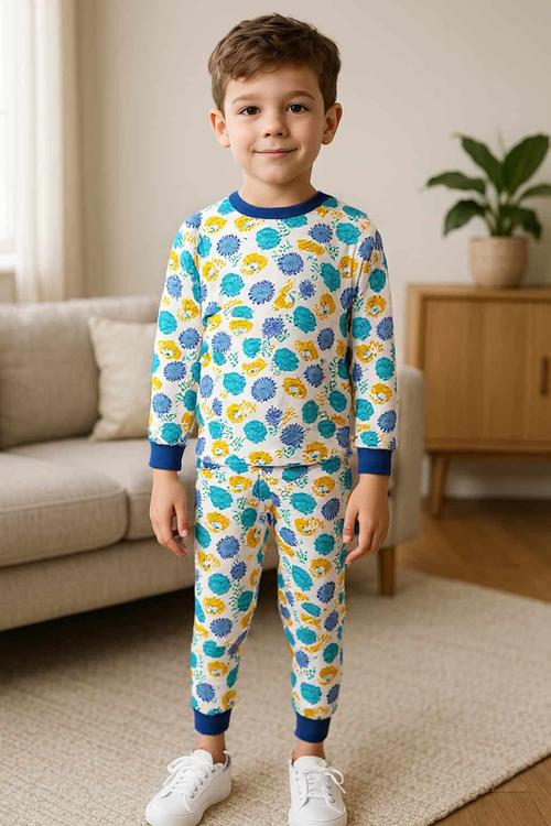 Royal Boys Sets Jungle Roar Boy Full Sleeves Pajama Set- Blue