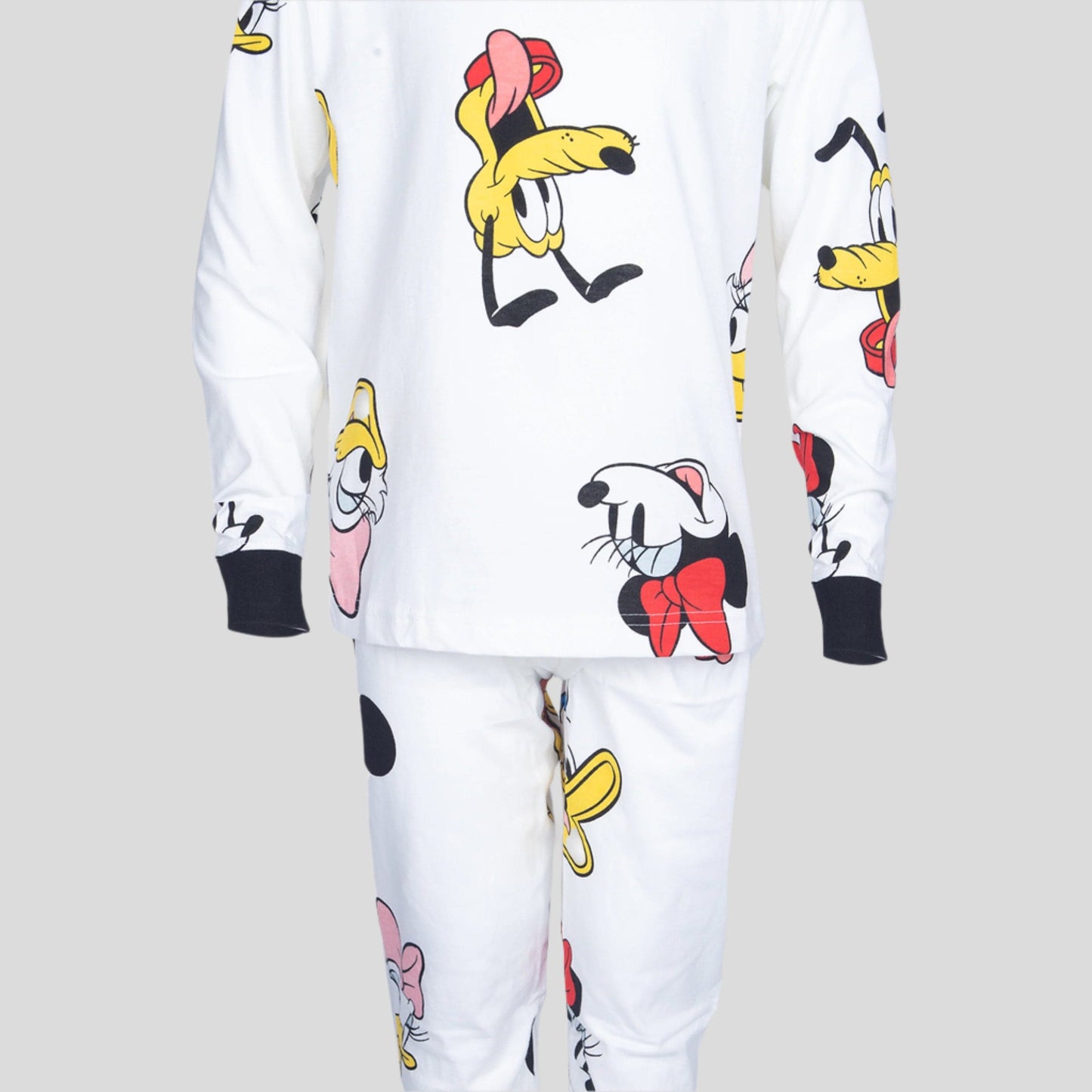 Royal Boys Sets Mickey - Minnie Boys Full Sleeves Pajama Set - White