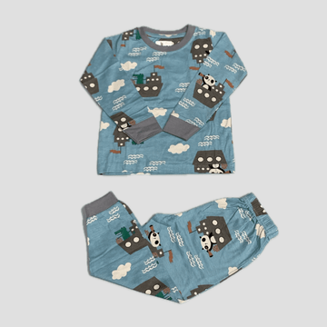 Royal Boys Sets Panda Boys Full Sleeves Pajama Set - Blue