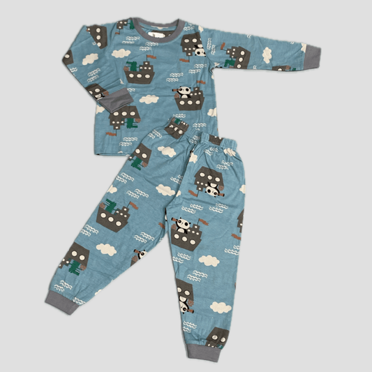 Royal Boys Sets Panda Boys Full Sleeves Pajama Set - Blue