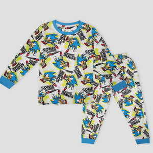 Royal Boys Sets Sonic Boys Full Sleeves Pajama Set - White