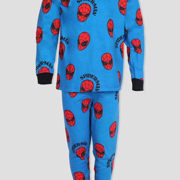 Royal Boys Sets Spiderman Boys Full Sleeves Pajama Set - Blue