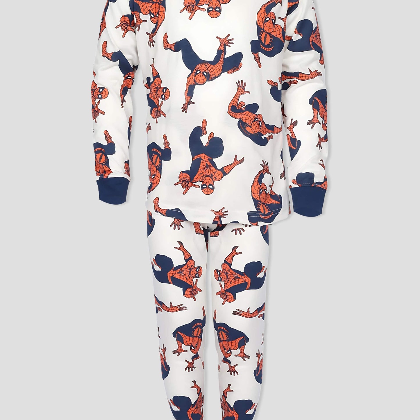 Royal Boys Sets Spiderman Boys Full Sleeves Pajama Set - White