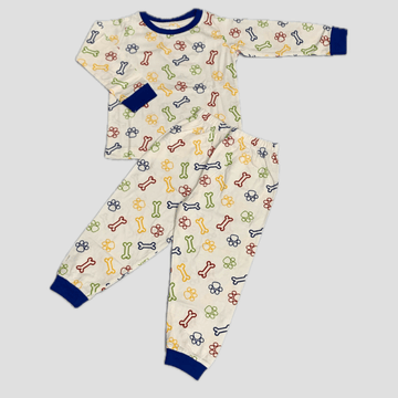 Royal Boys Sets Treats Boys Full Sleeves Pajama Set - Cream