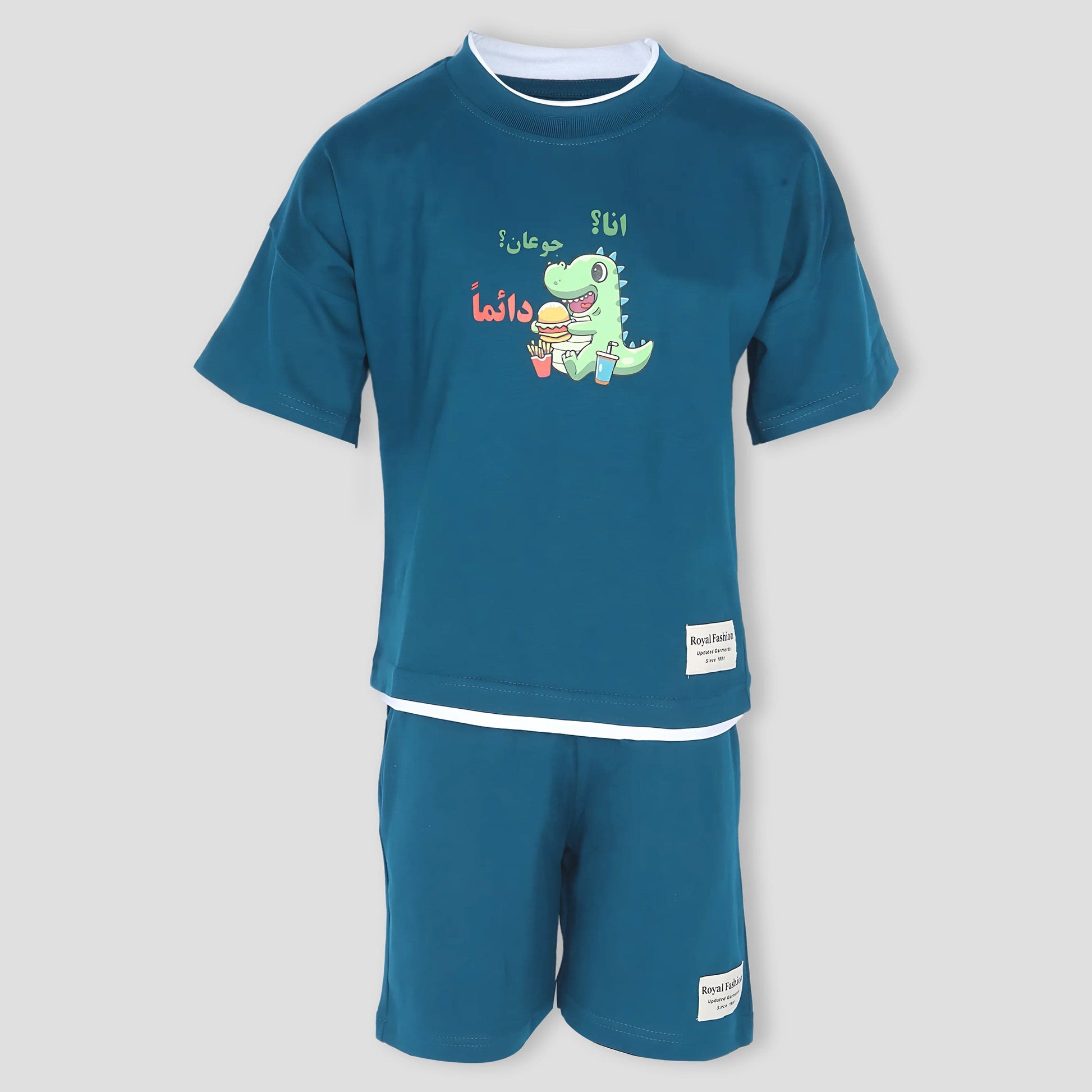 Royal Boys Short Sets Dino Stylish Boys Short Set - Blue