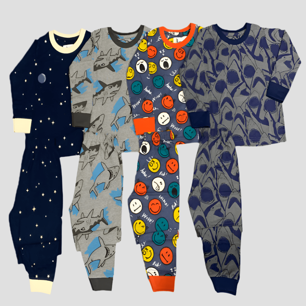 Royal Bundle Boys 2 yr Boys Full Sleeves Pajama Set - Pack of 4 - Size 2yr