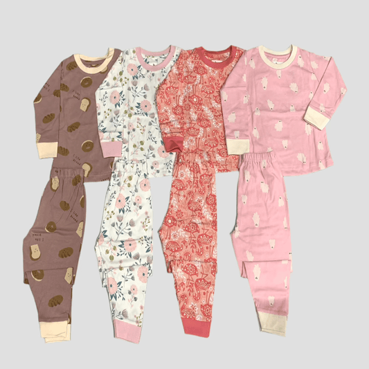 Royal Bundle Girls 2 yr Girls Full Sleeves Pajama Set - Pack of 4 - Size 2yr