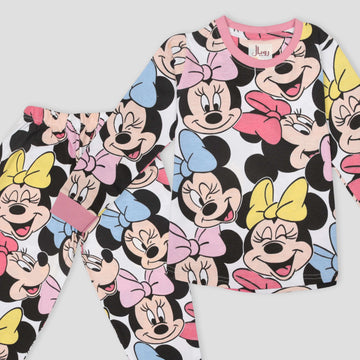 Royal Disney Girls Sets Minnie Girls Full Sleeves Pajama Set- Pink