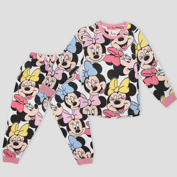 Royal Disney Girls Sets 2 yr Minnie Girls Full Sleeves Pajama Set- Pink