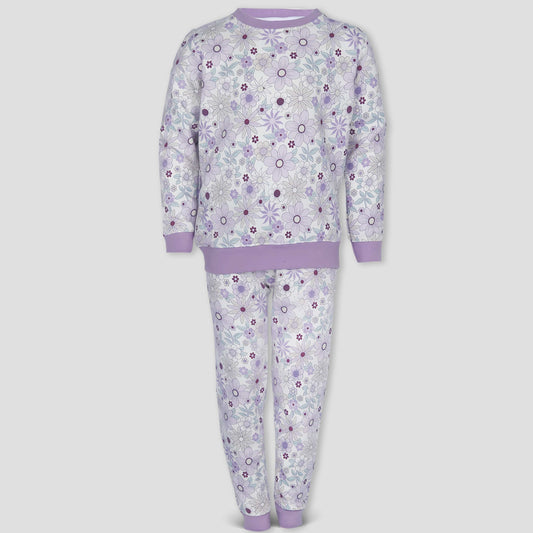 Royal Fleece_girls_set Daisy Girls Fleece Training Suit - White & Lavender