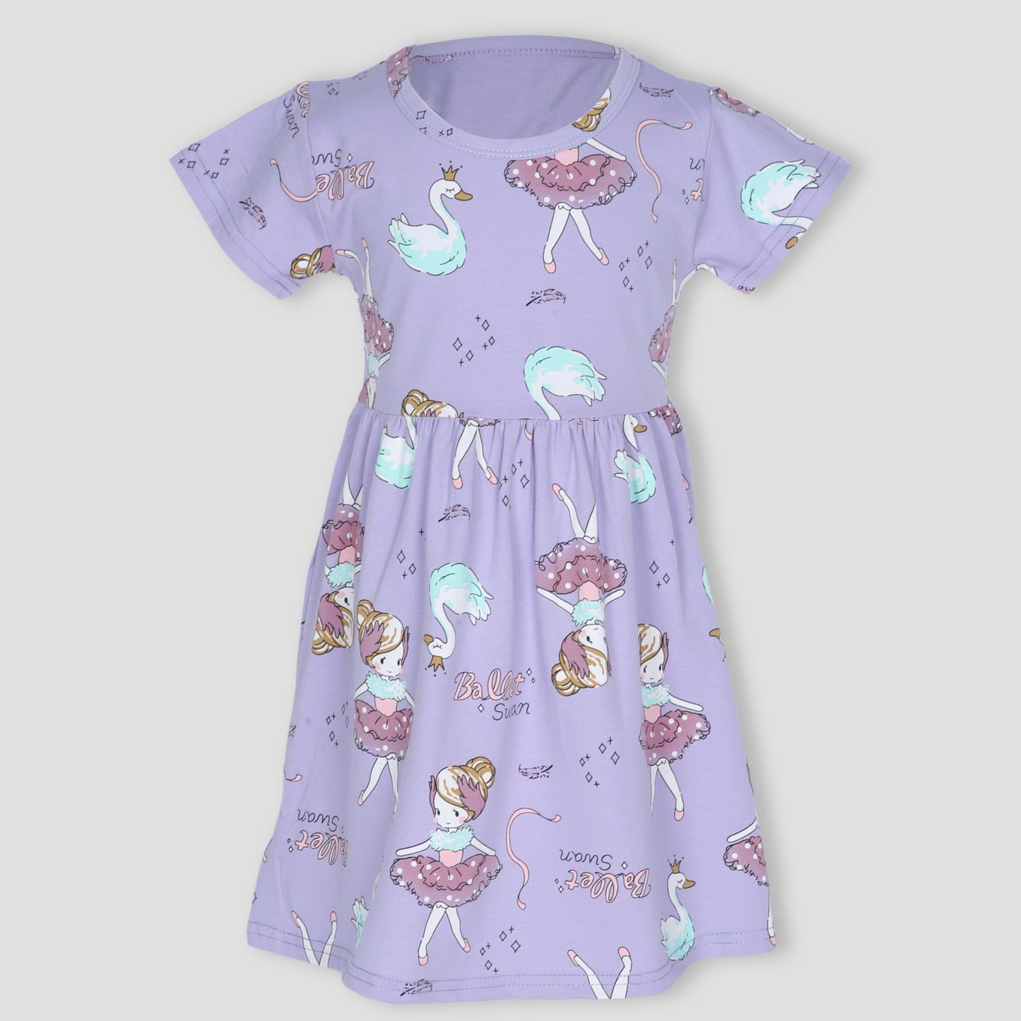 Royal Girls_Frock Ballet Swan Girls Frock - Purple