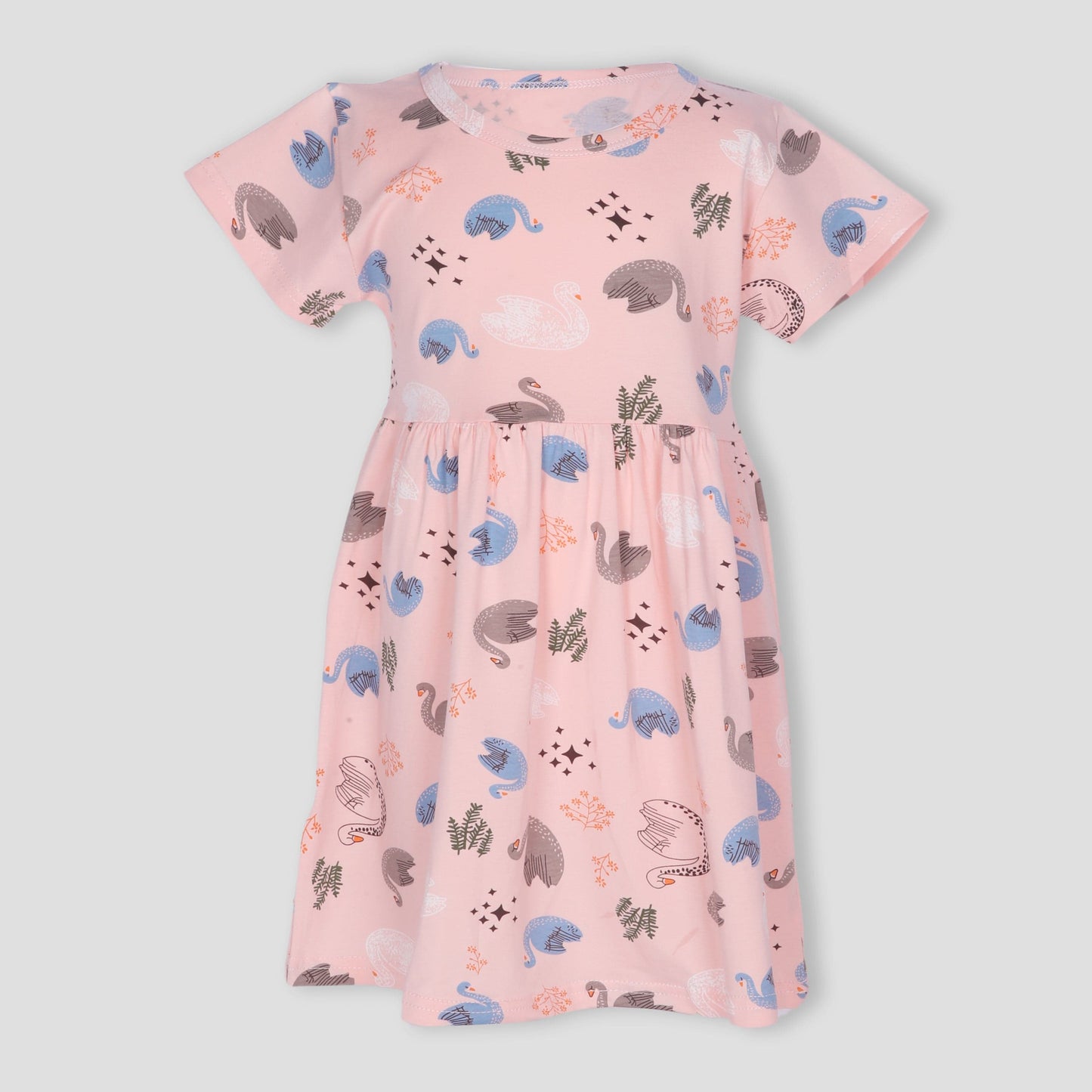 Royal Girls_Frock Duck Girls Cotton Frock - Peach