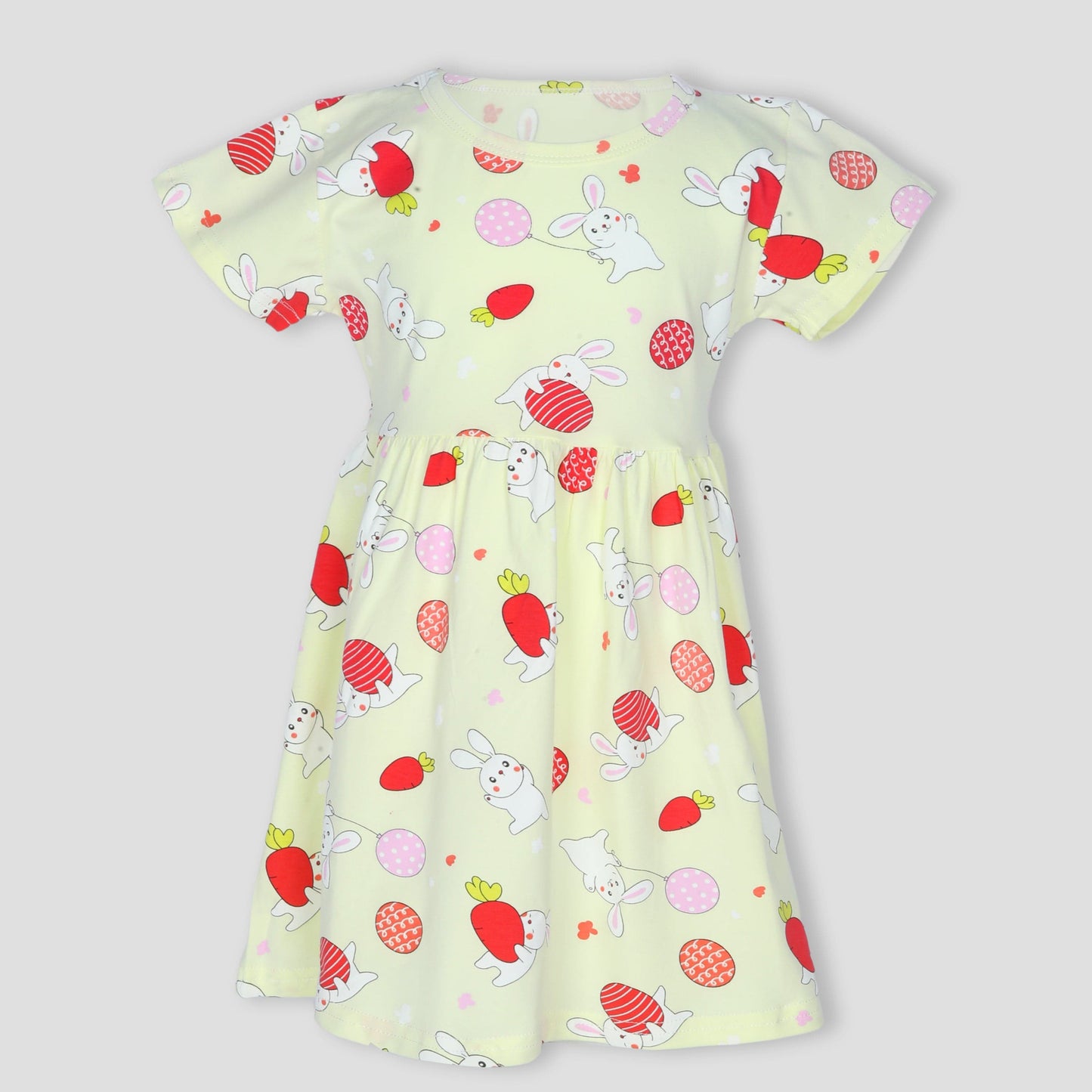 Royal Girls_Frock Rabbit Girls Cotton Frock - Yellow