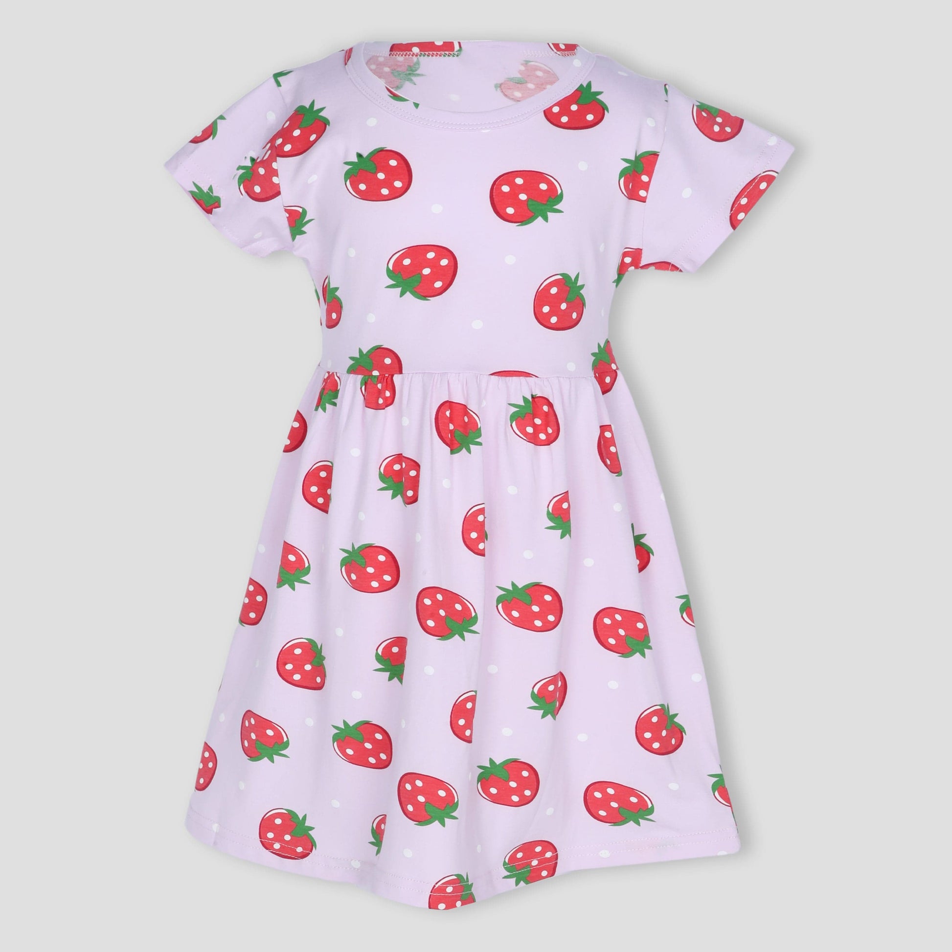 Royal Girls_Frock Strawberry Girls Cotton Frock - Lilac