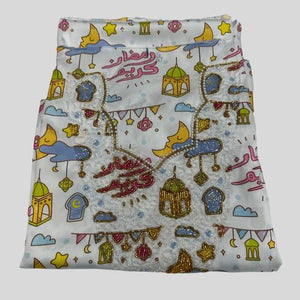 Royal Girls mukhawir Ramadan Kareem Embroidered Girls Mukhawir - White