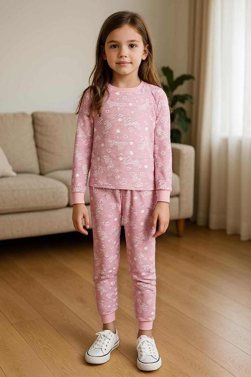 Royal Girls Sets Barbie Girl Full Sleeves Pajama Sets- Pink