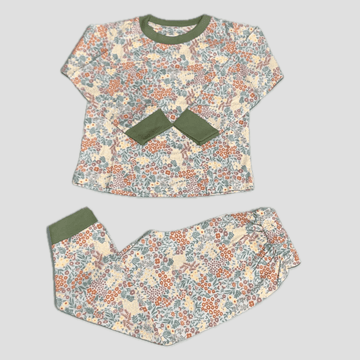 Royal Girls Sets Blooming Girls Full Sleeves Pajama Set - Green