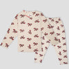 Royal Girls Sets Bow Girls Full Sleeves Pajama Set - Cream