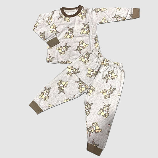 Royal Girls Sets Bunny Girls Full Sleeves Pajama Set - Gray