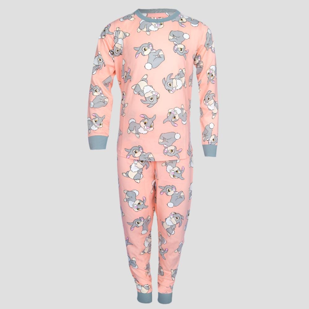 Royal Girls Sets Bunny Girls Full Sleeves Pajama Set - Orange