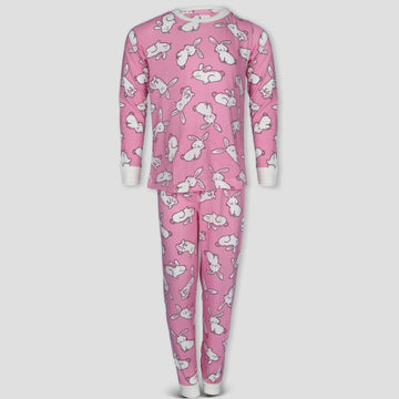 Royal Girls Sets Bunny Girls Full Sleeves Pajama Set - Pink