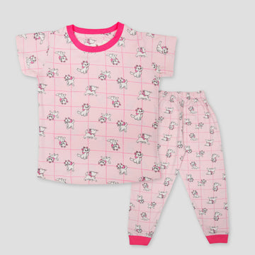 Royal Girls Sets Cat Marie Girl Pajama Set - Pink